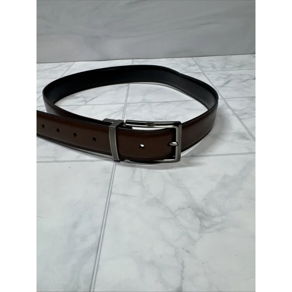 Perry Ellis Reversible Black Brown Belt Leather 1.25